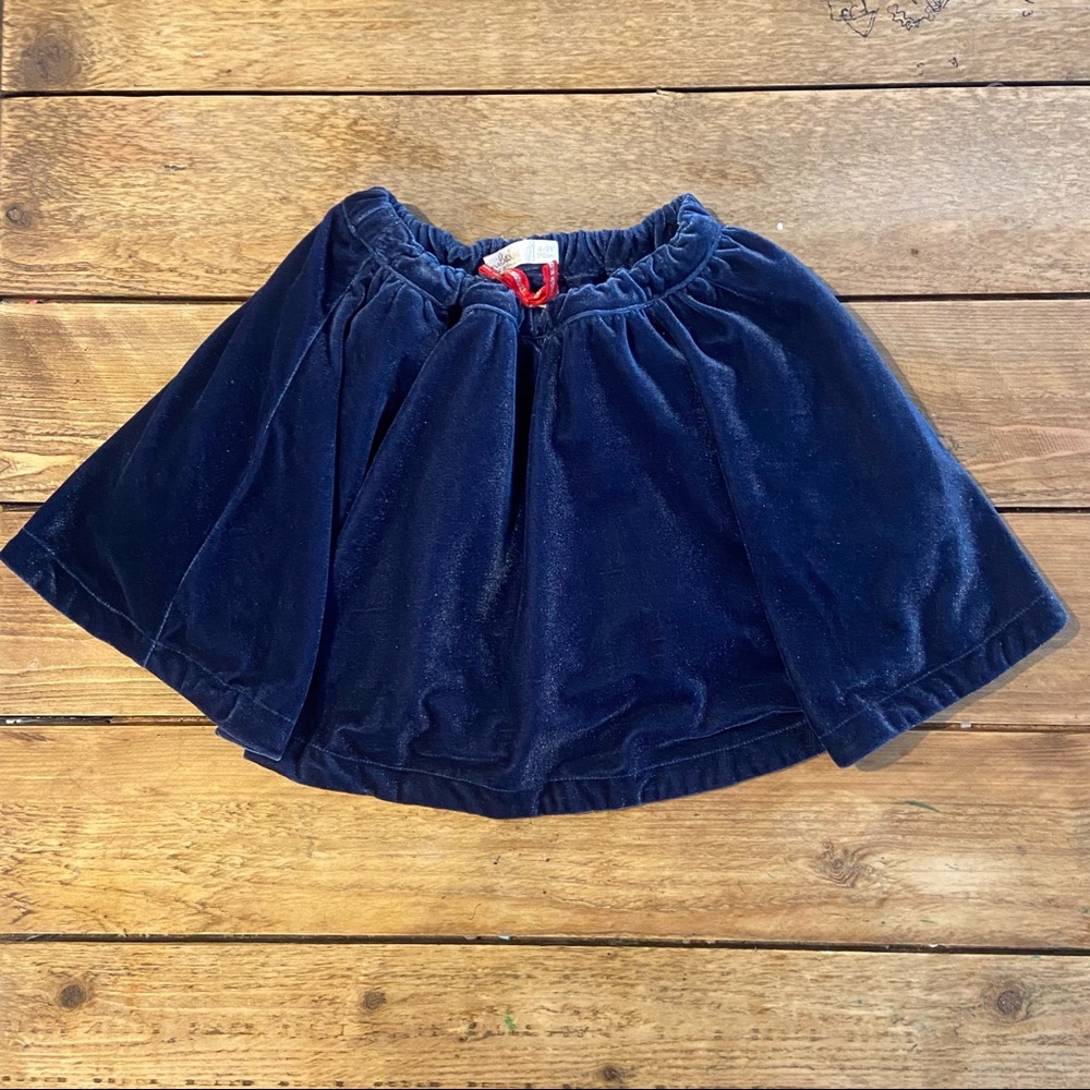 Mini Boden Velvet Skater Skirt in School Navy